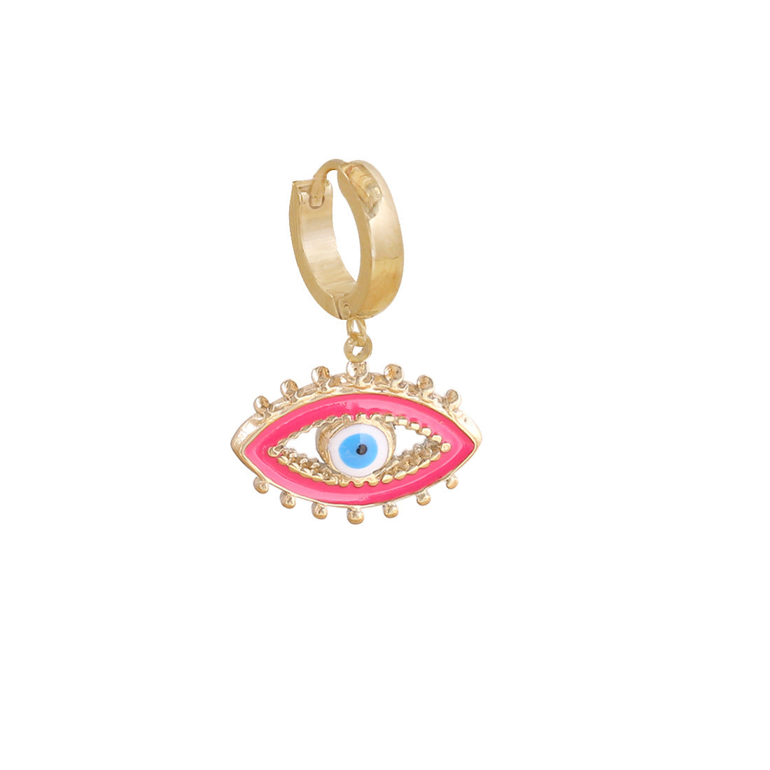 Pendientes de acero inoxidable de ojo de diablo de goteo de aceite de joyería al por mayor